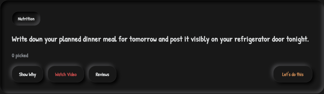 Action example: Post tomorrow’s dinner