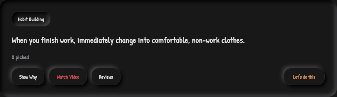 Action example: Change out of work